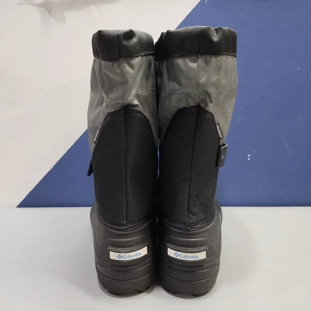 Columbia Powderbug Plus II Snow Boots Youth 7 Gray Black Waterproof BY1326-010